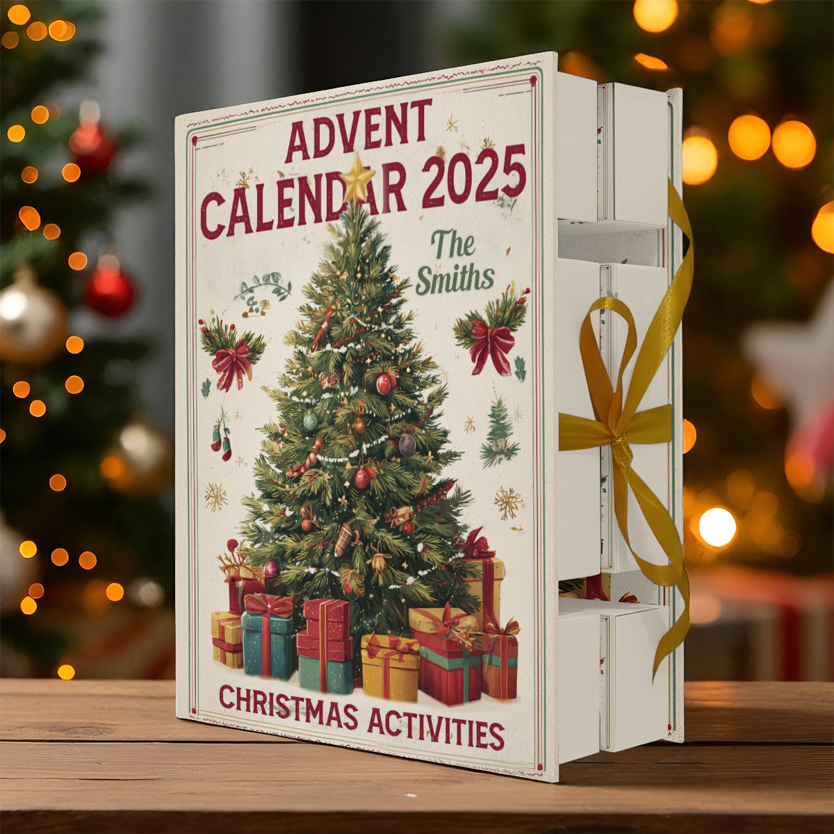 Christmas Activities - Personalized Family Folded Advent Calendar With Ornaments