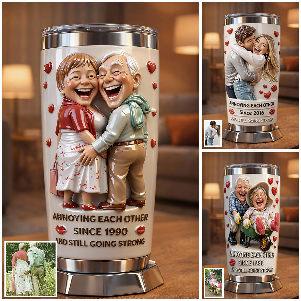 Annoying each other - Personalized Couple Tumbler