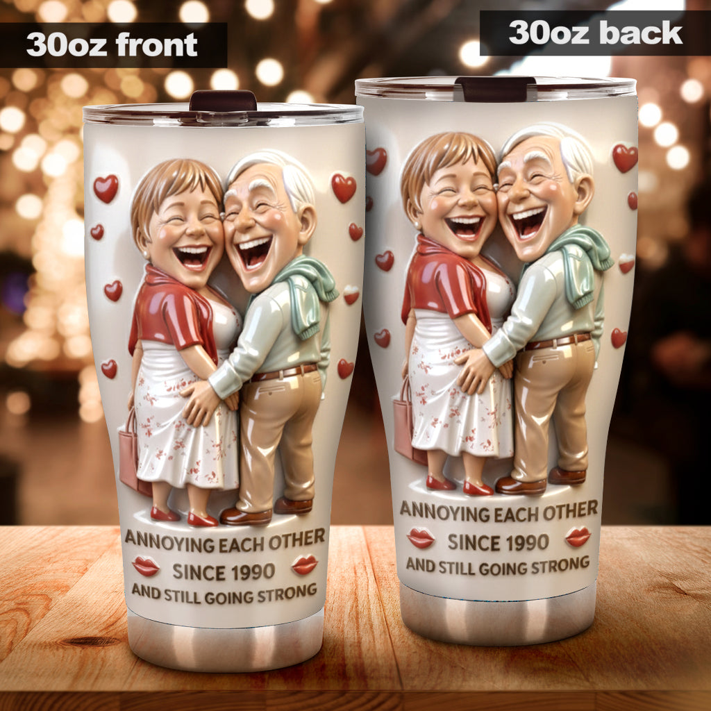 Annoying each other - Personalized Couple Tumbler