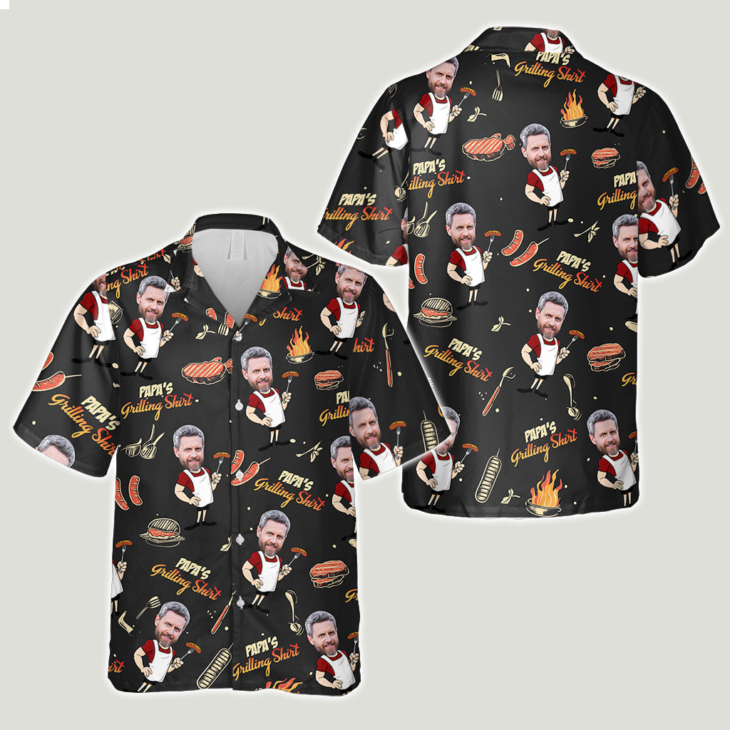 Papa's Grilling Shirt - Personalized Father Hawaiian Shirt