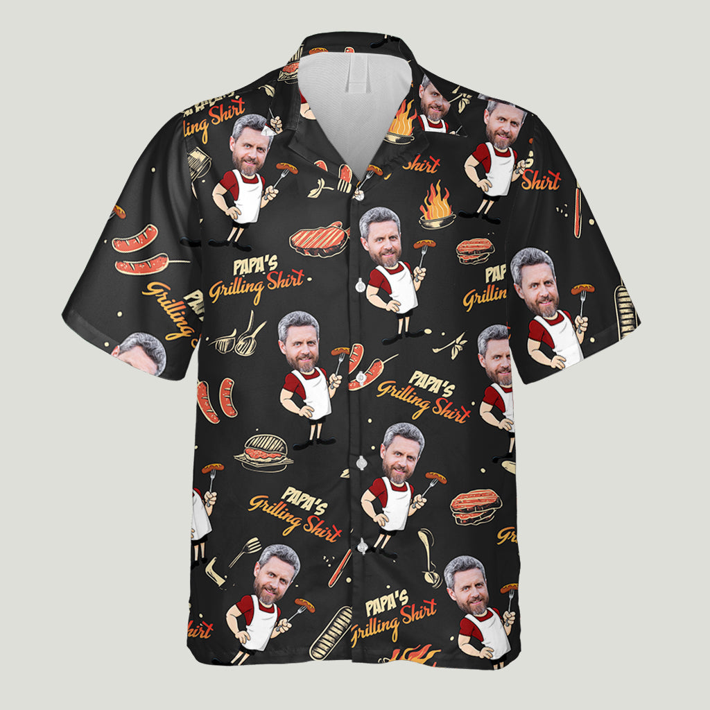Papa's Grilling Shirt - Personalized Father Hawaiian Shirt