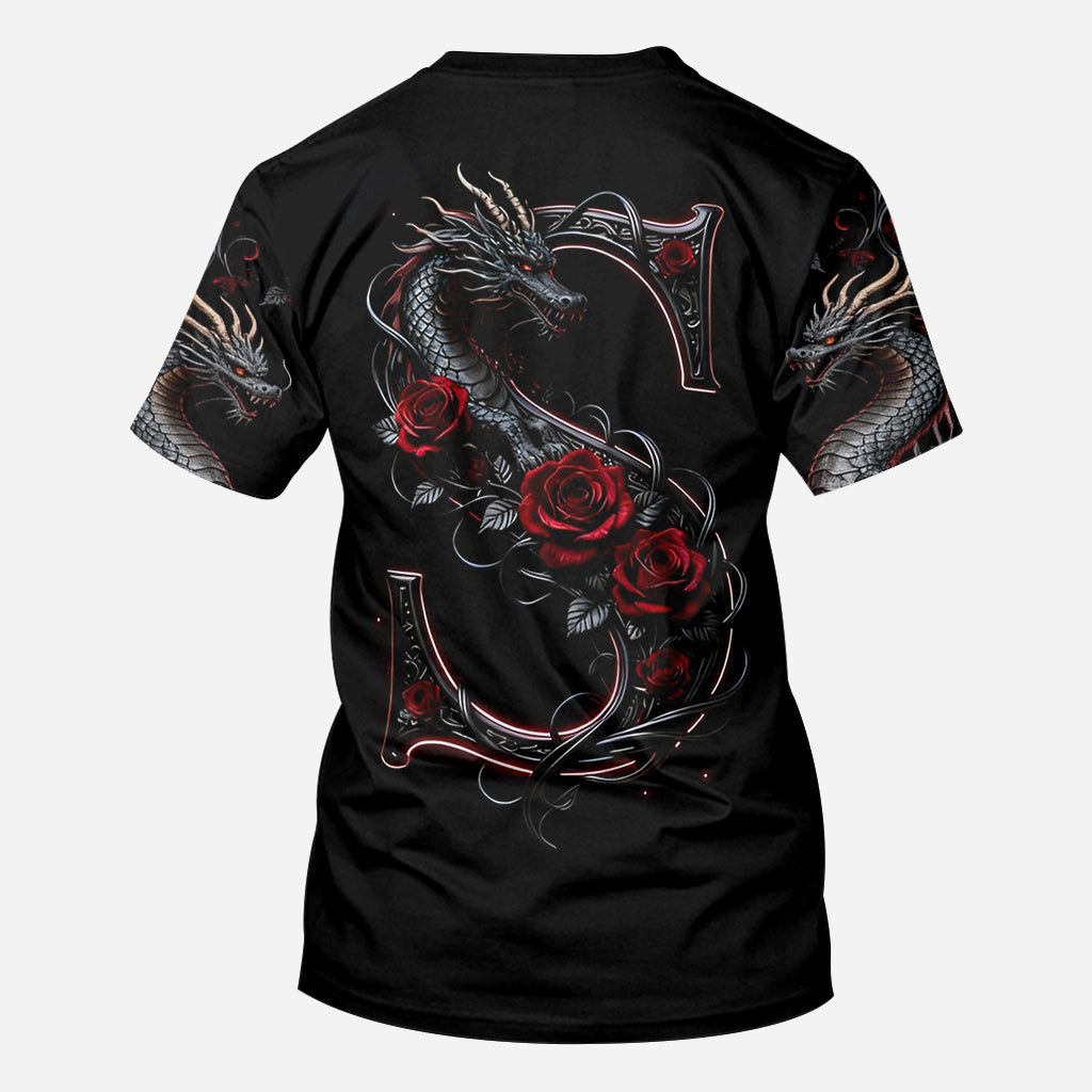 Dragon And Roses - Personalized Dragon All Over Shirt