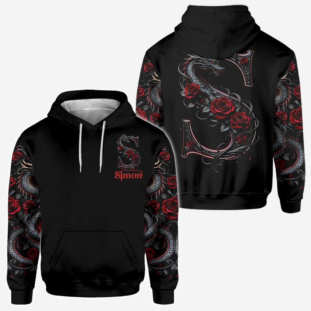 Dragon And Roses - Personalized Dragon All Over Shirt