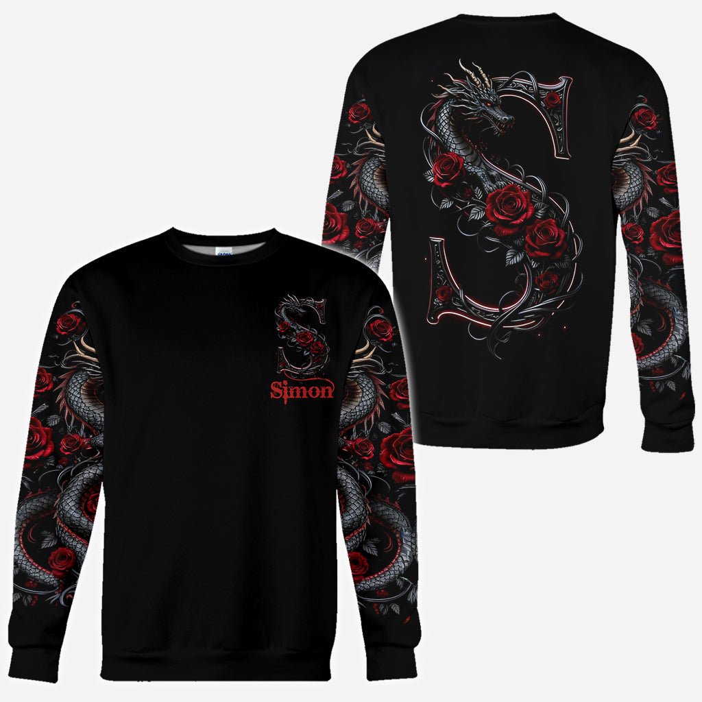 Dragon And Roses - Personalized Dragon All Over Shirt