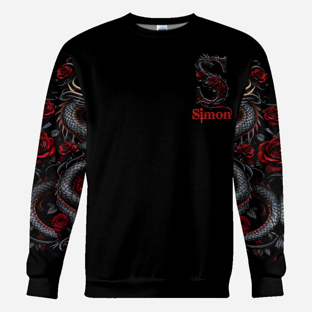 Dragon And Roses - Personalized Dragon All Over Shirt