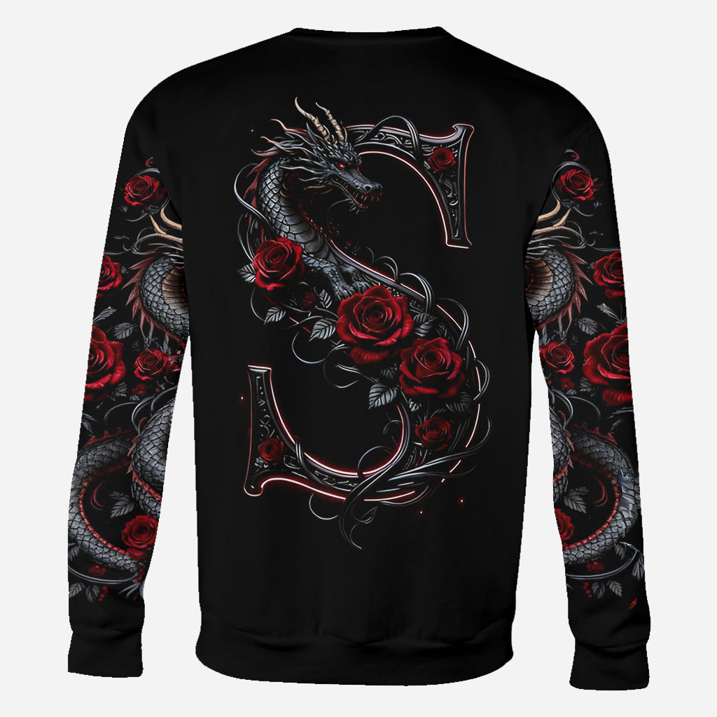 Dragon And Roses - Personalized Dragon All Over Shirt