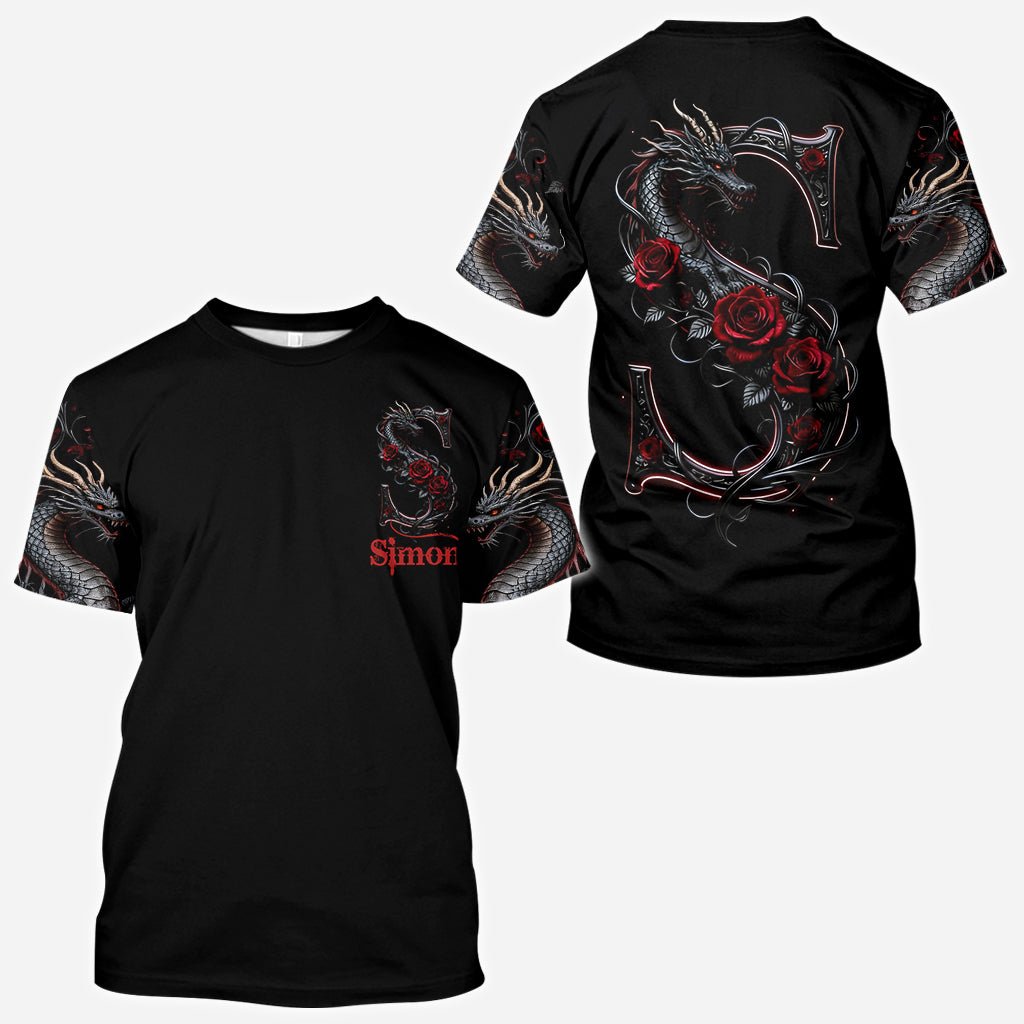 Dragon And Roses - Personalized Dragon All Over Shirt