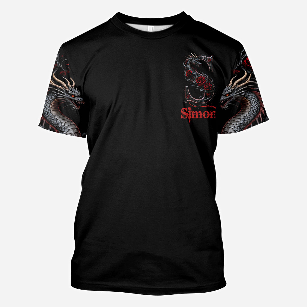 Dragon And Roses - Personalized Dragon All Over Shirt