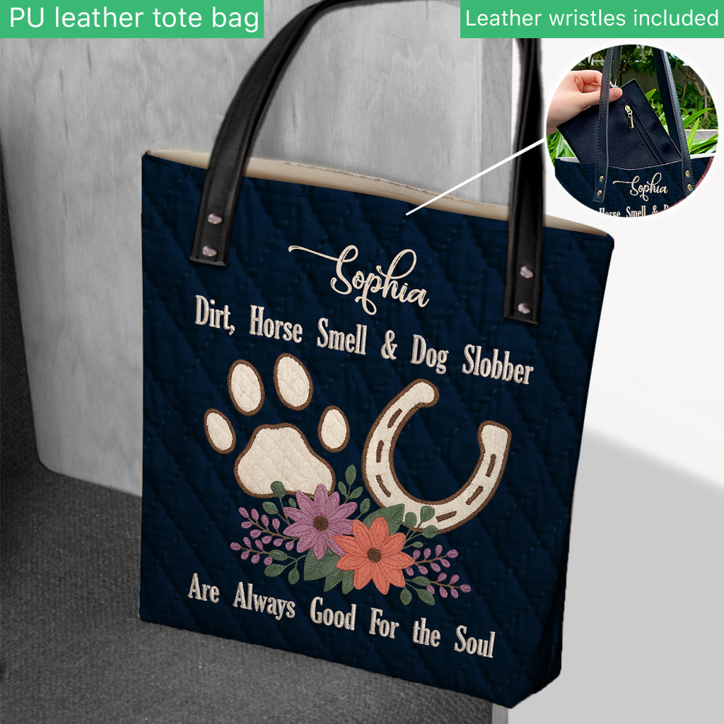 Horse Smell and Dog Slobber - Personalized Horse Tote Bag