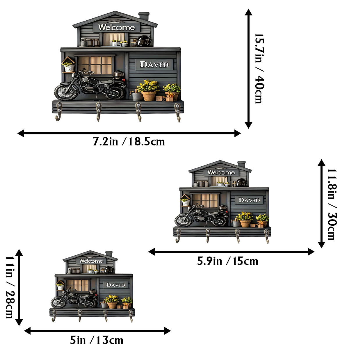 Willkommen zu Hause – Personalisierter, fahrradförmiger Schlüsselhalter