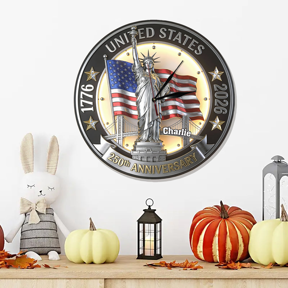 250th Anniversary - Personalized Patriot LED Light Wall Clock