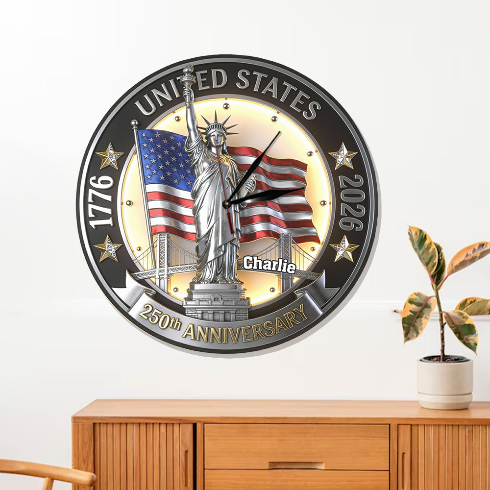 250th Anniversary - Personalized Patriot LED Light Wall Clock