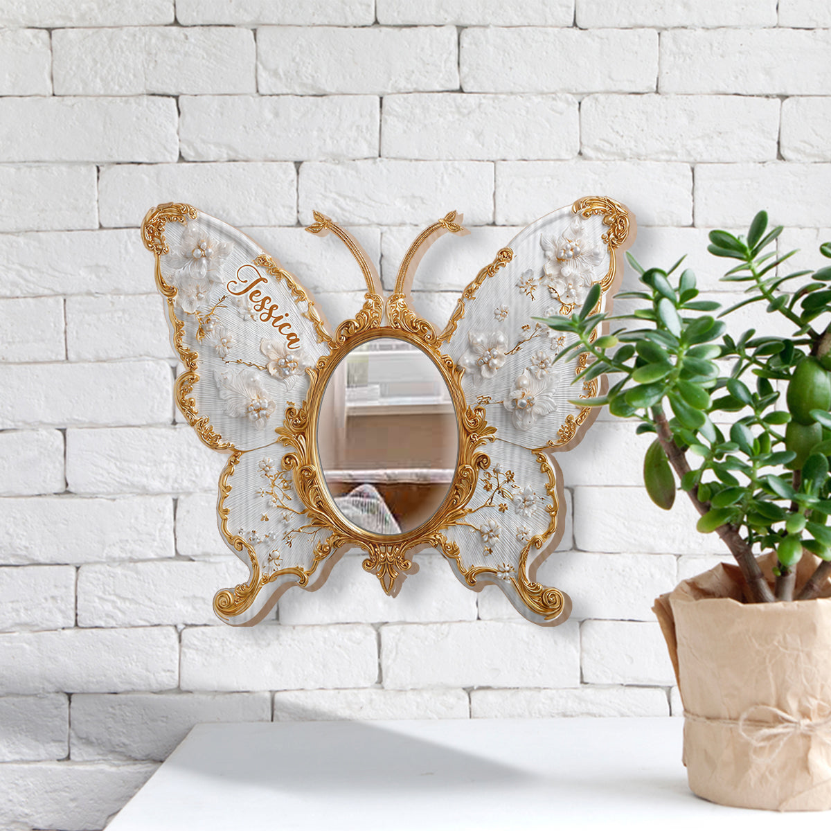 Elevate Your Living Space - Personalized Butterfly Wall Hanging Mirror