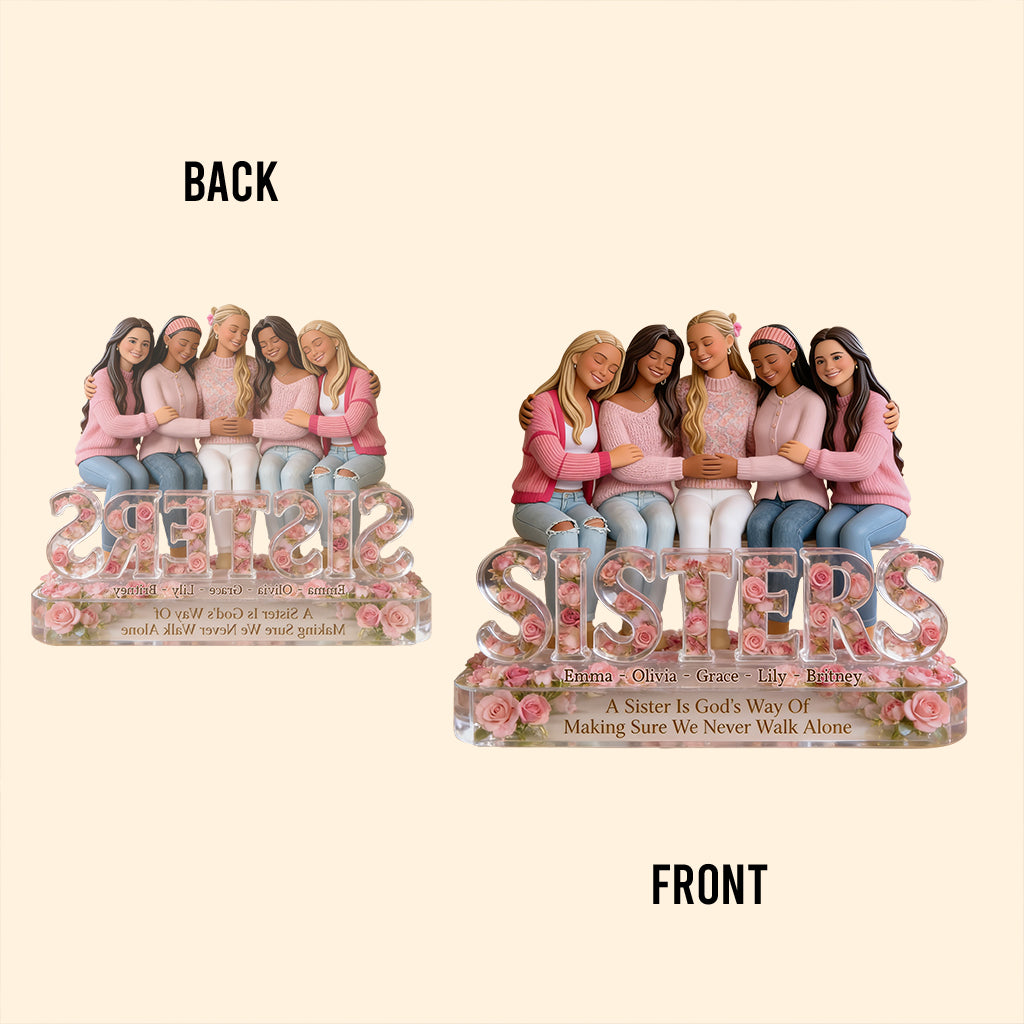 Sisters Forever - Personalized Bestie Custom Shaped Acrylic Plaque