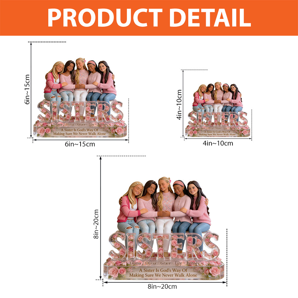 Sisters Forever - Personalized Bestie Custom Shaped Acrylic Plaque