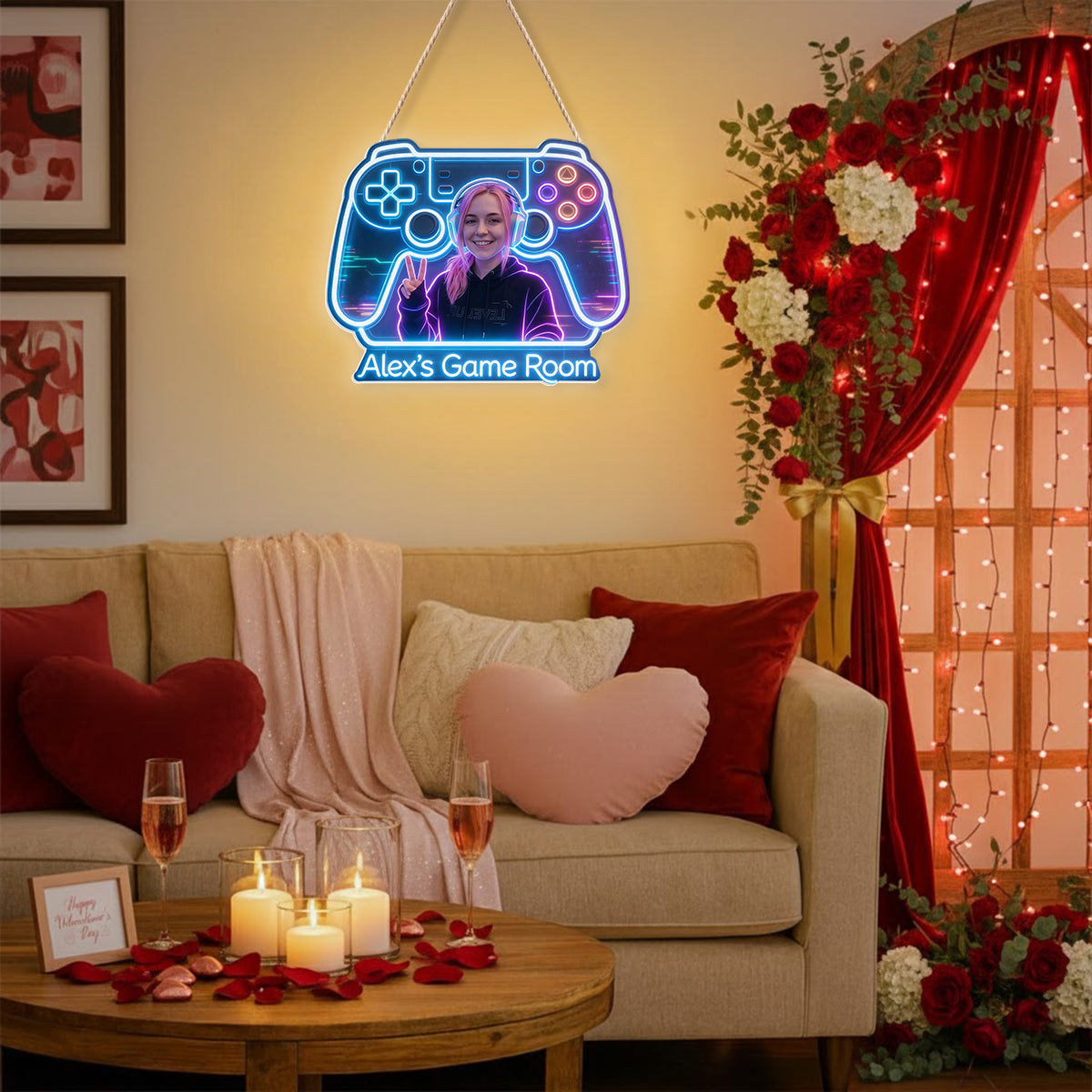 Gamer Raumdekoration - Personalisierte LED Licht Acrylschild