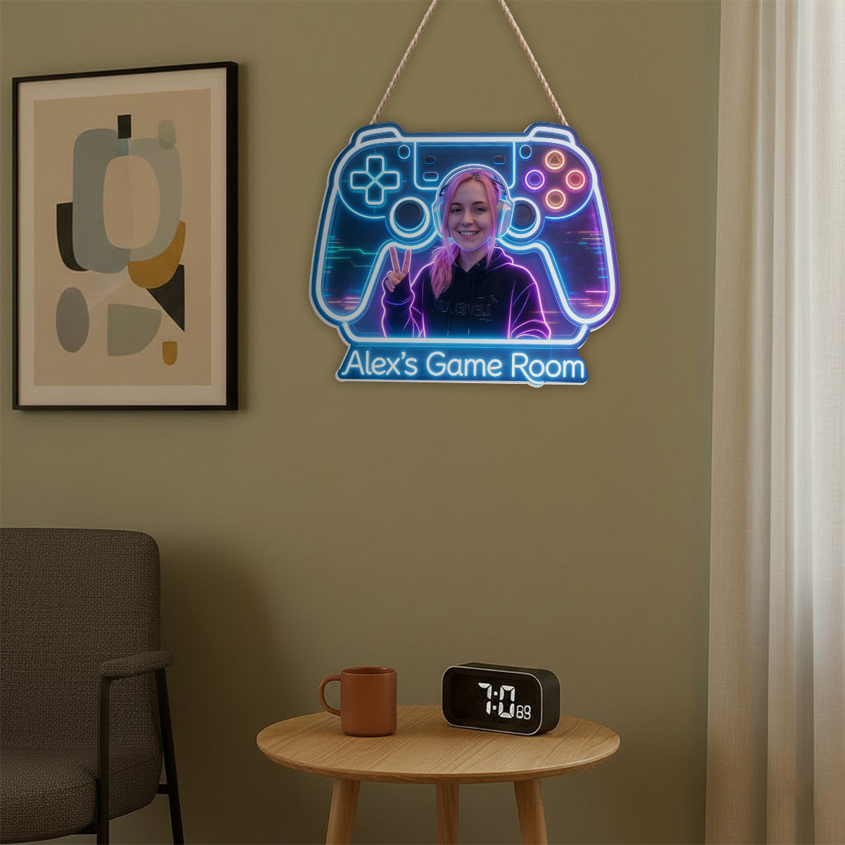 Gamer Raumdekoration - Personalisierte LED Licht Acrylschild