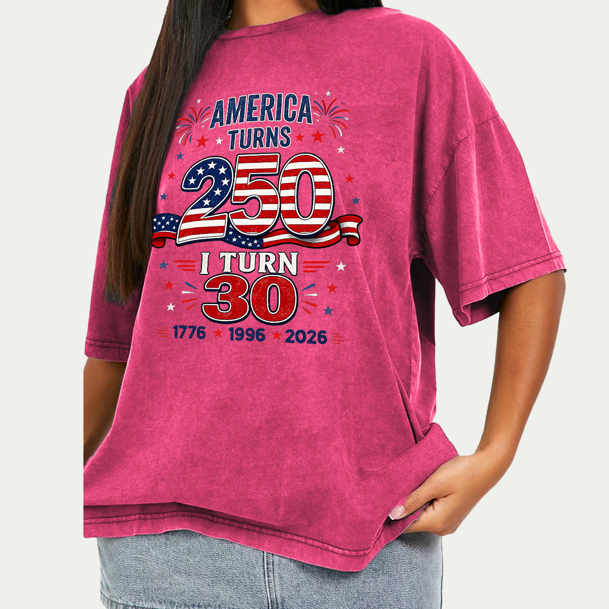 Birthday Gift - Personalized Birthday Washed T-Shirt