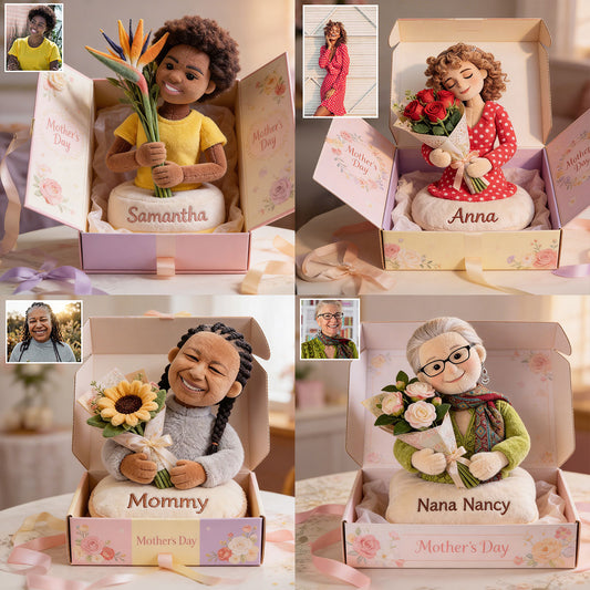 Mom Grandma And Bouquet - Personalized Mother Premium Faux Fur Pillow