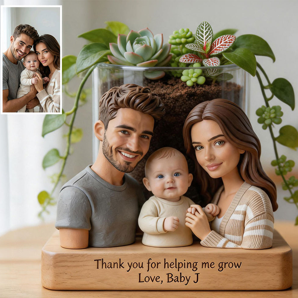 Merci de m'aider à grandir - Pot en acrylique personnalisé pour enfant