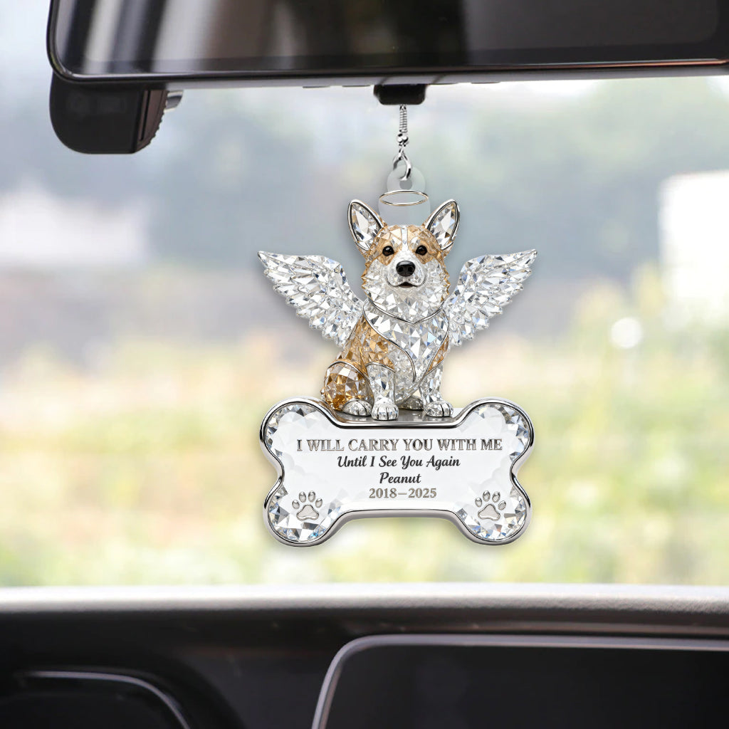 I Will Carry You With Me - Personalized Dog Transparent Car Ornament