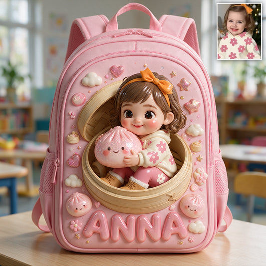 Lustiger Glitzer-Dumpling-Geschenk für Kinder - Personalisierter Rucksack mit wechselbarem Lederpatch