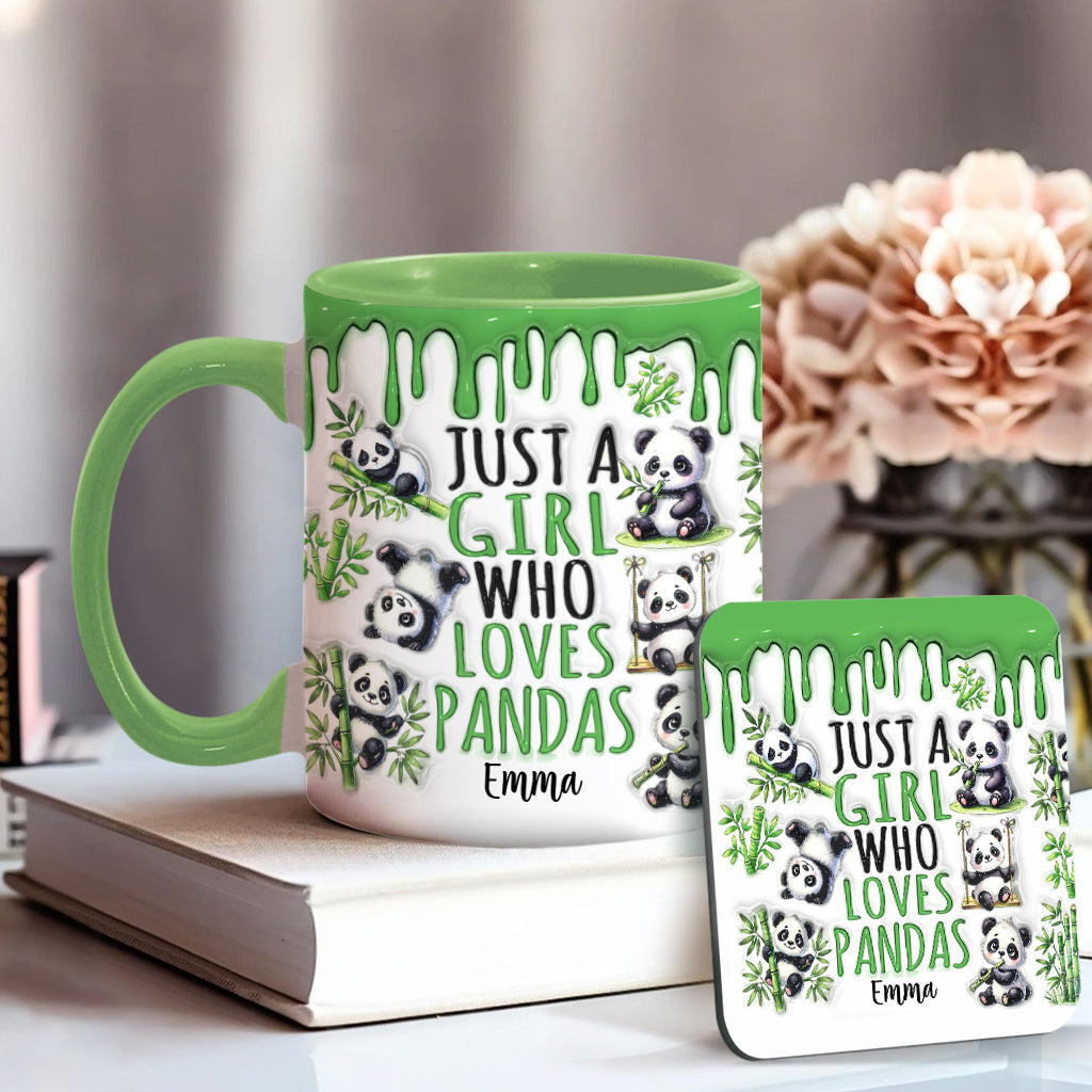 Just A Girl Who Loves Pandas - Personalized Panda Lover Accent Mug