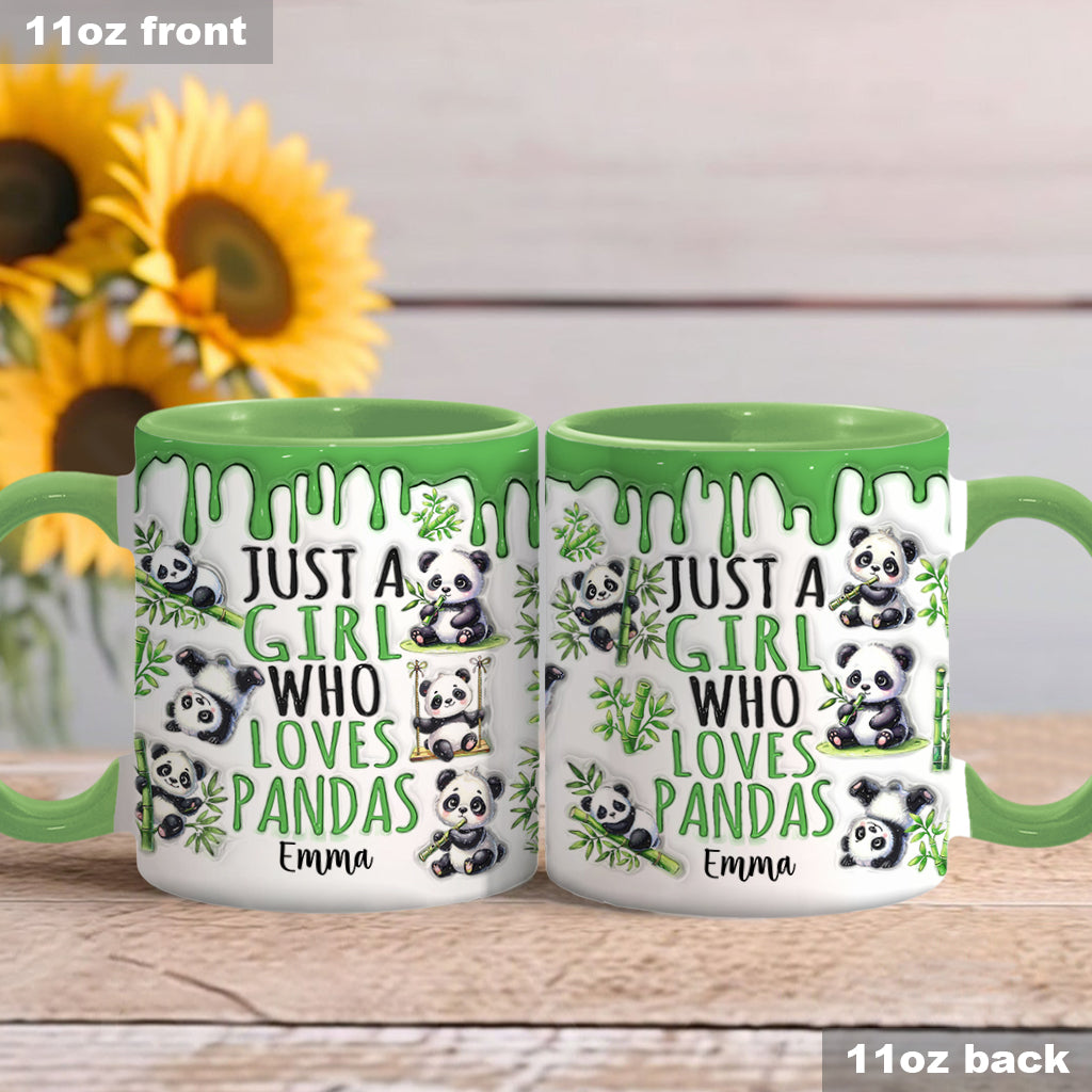 Just A Girl Who Loves Pandas - Personalized Panda Lover Accent Mug