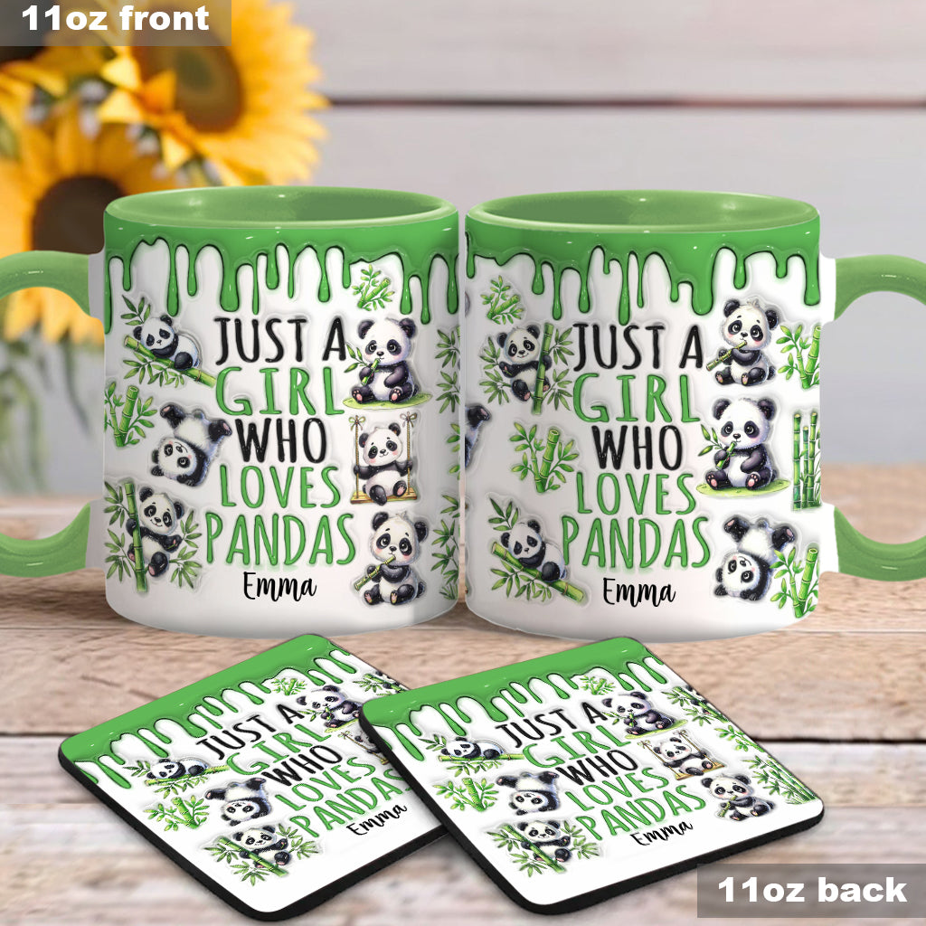 Just A Girl Who Loves Pandas - Personalized Panda Lover Accent Mug