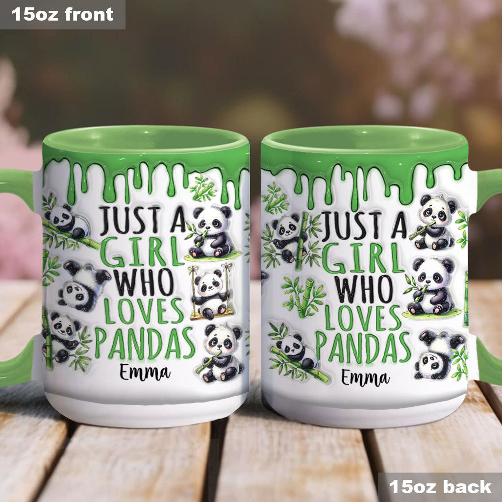 Just A Girl Who Loves Pandas - Personalized Panda Lover Accent Mug