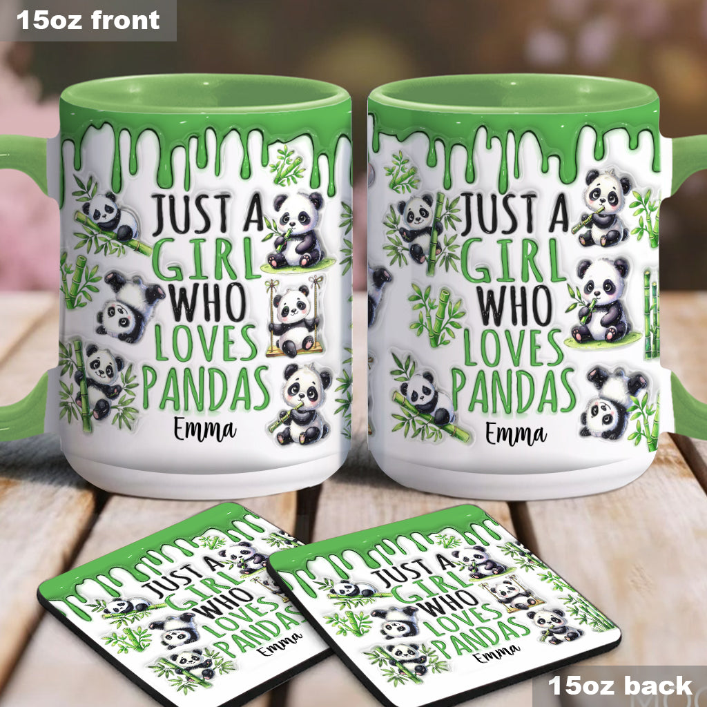 Just A Girl Who Loves Pandas - Personalized Panda Lover Accent Mug