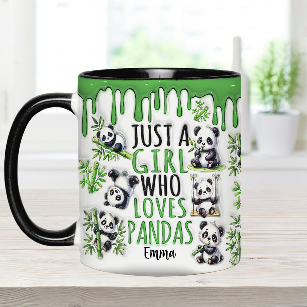 Just A Girl Who Loves Pandas - Personalized Panda Lover Accent Mug
