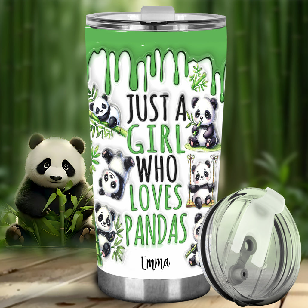 Just A Girl Who Loves Pandas - Personalized Panda Lover Tumbler