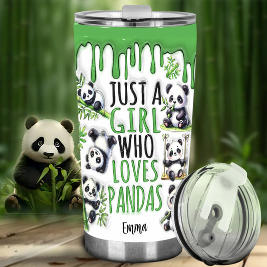 Just A Girl Who Loves Pandas - Personalized Panda Lover Tumbler