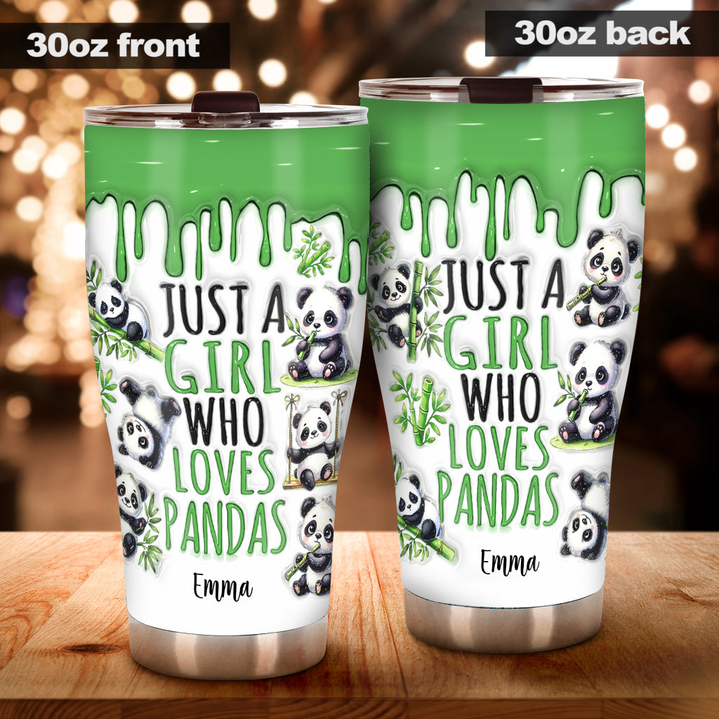 Just A Girl Who Loves Pandas - Personalized Panda Lover Tumbler