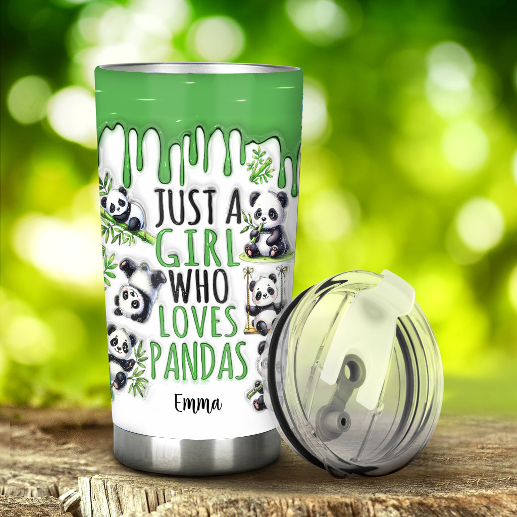 Just A Girl Who Loves Pandas - Personalized Panda Lover Tumbler