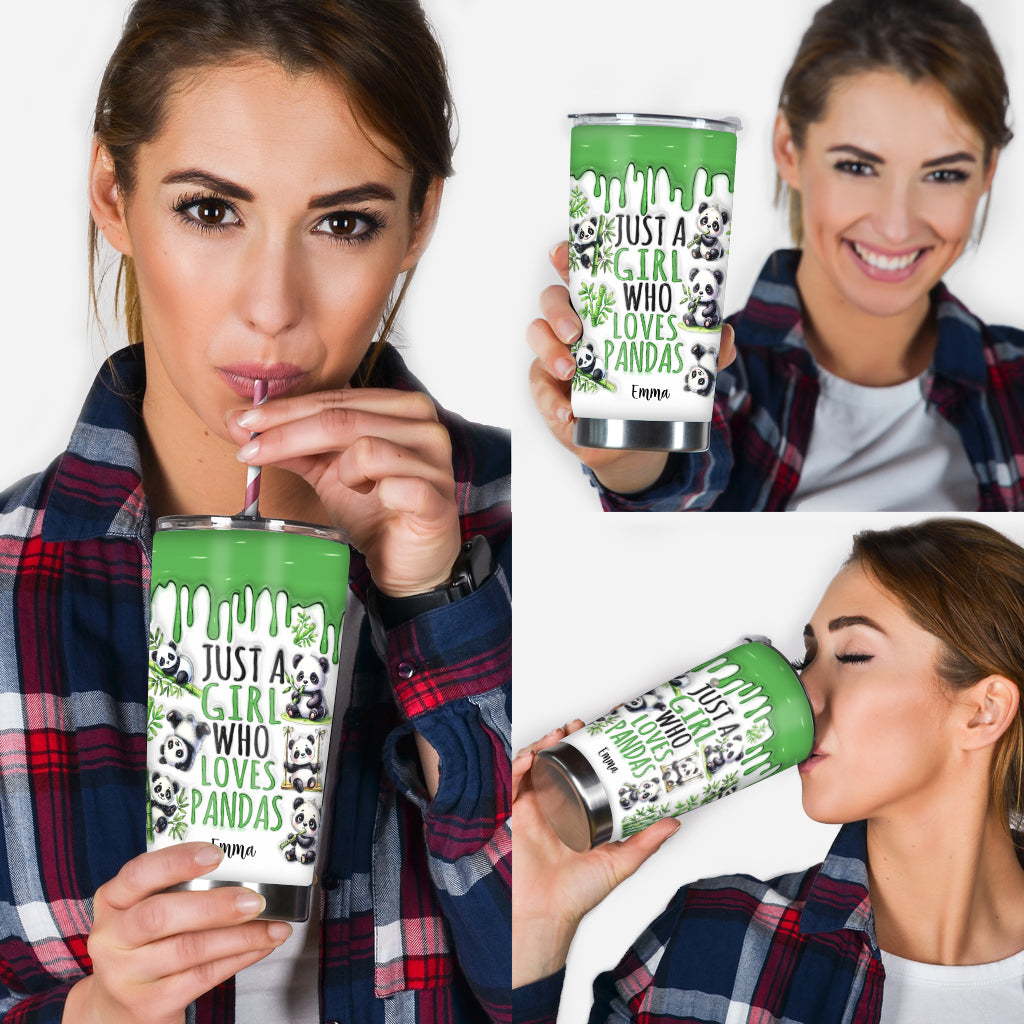 Just A Girl Who Loves Pandas - Personalized Panda Lover Tumbler