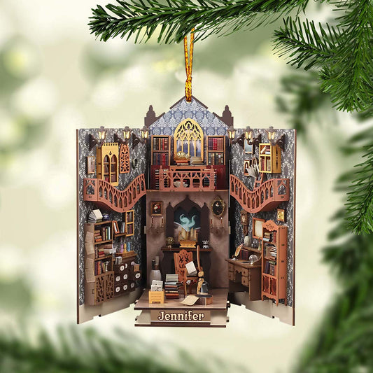 Mystery Reading Room - Personalized Book Ornament