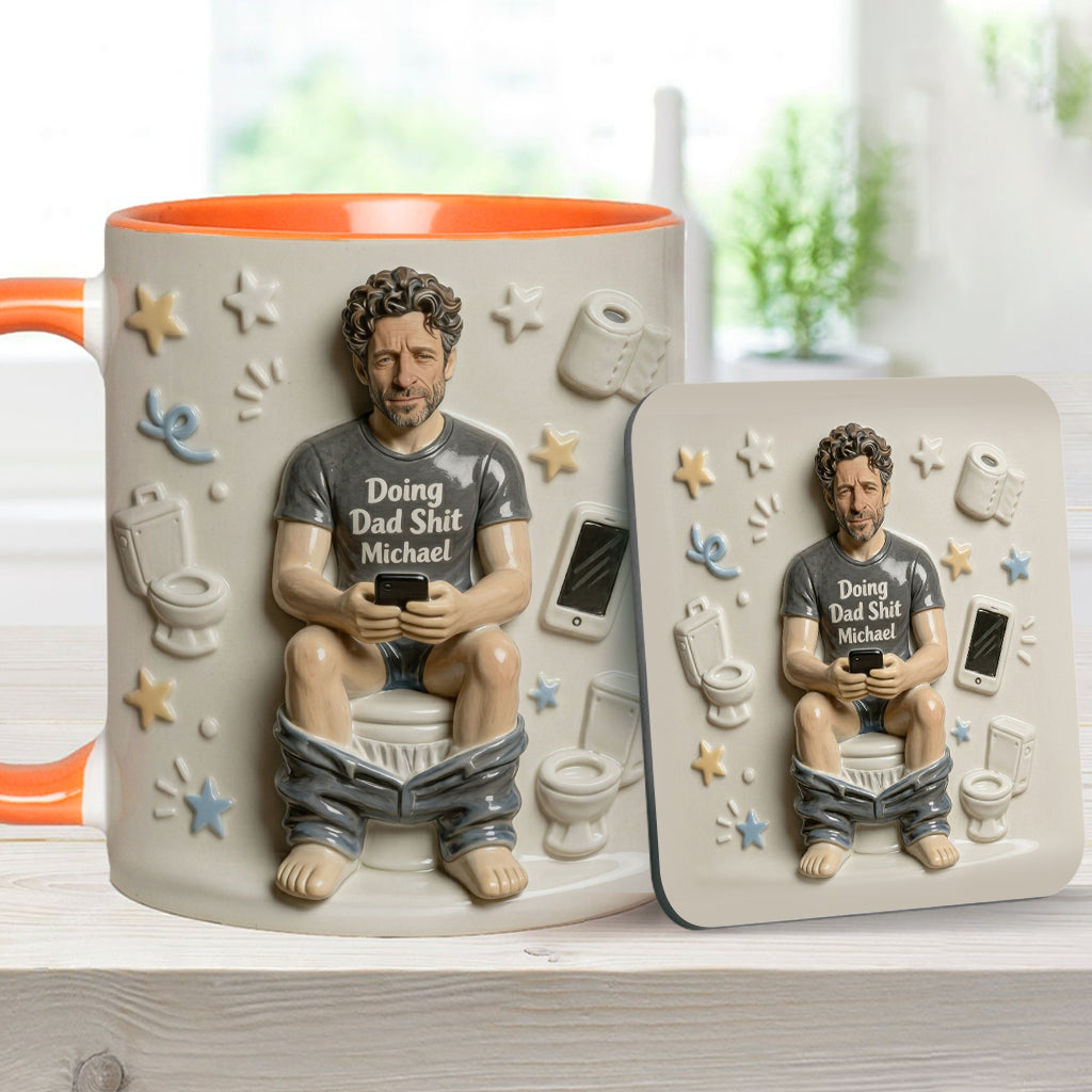 Beste Tageszeit - Personalisierte Vater-Tasse & Untersetzer