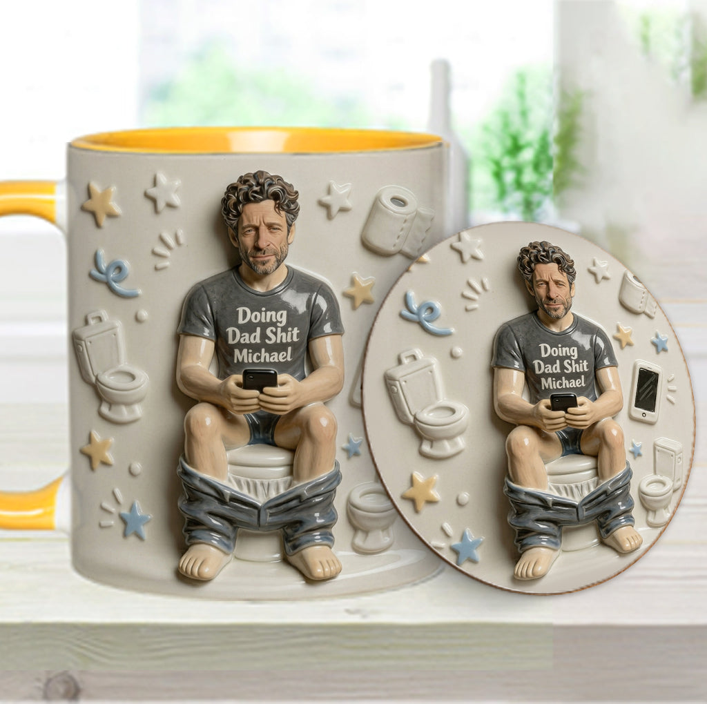 Beste Tageszeit - Personalisierte Vater-Tasse & Untersetzer