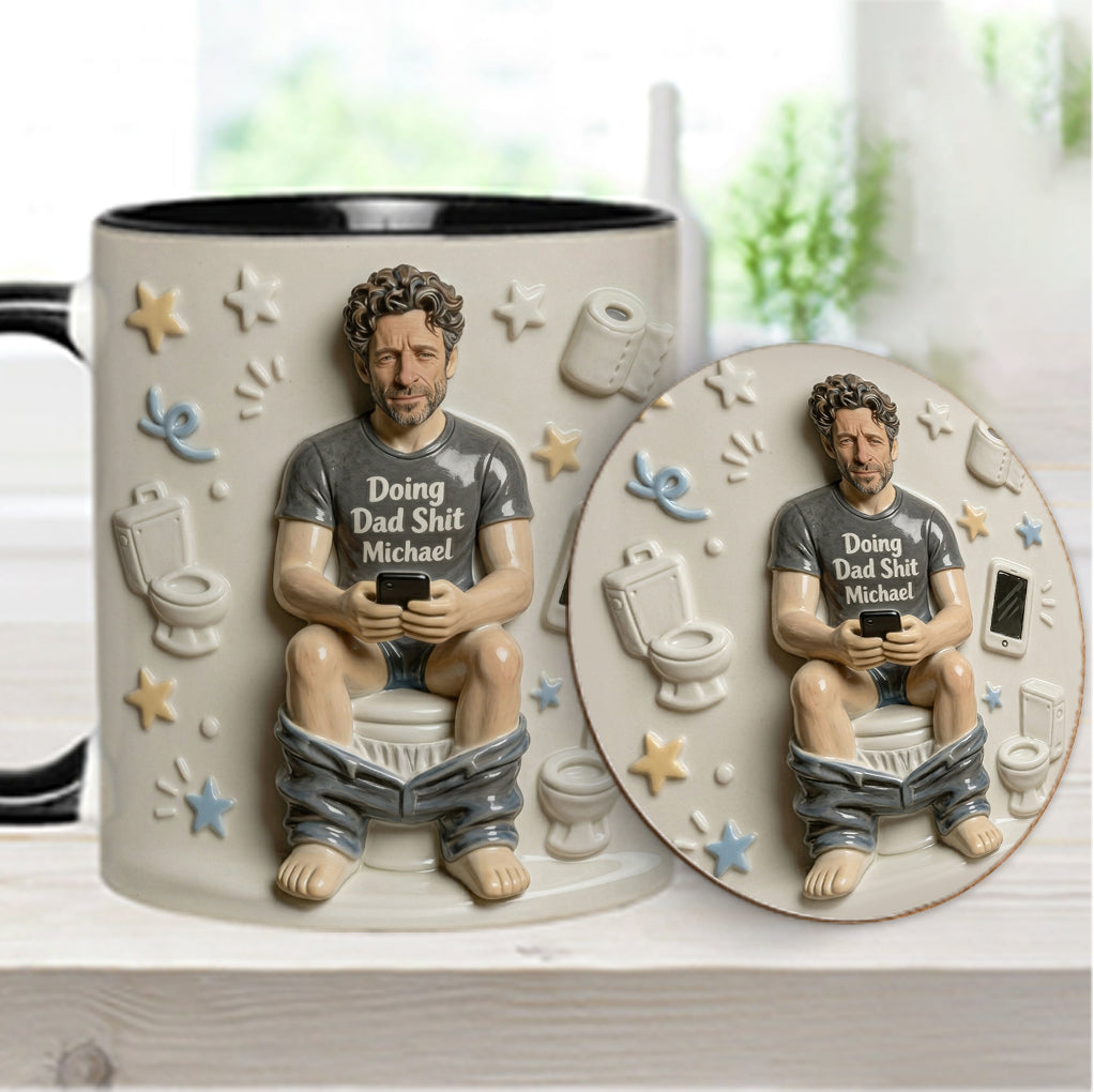 Beste Tageszeit - Personalisierte Vater-Tasse & Untersetzer