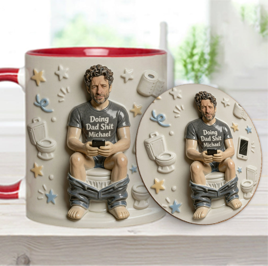 Beste Tageszeit - Personalisierte Vater-Tasse & Untersetzer