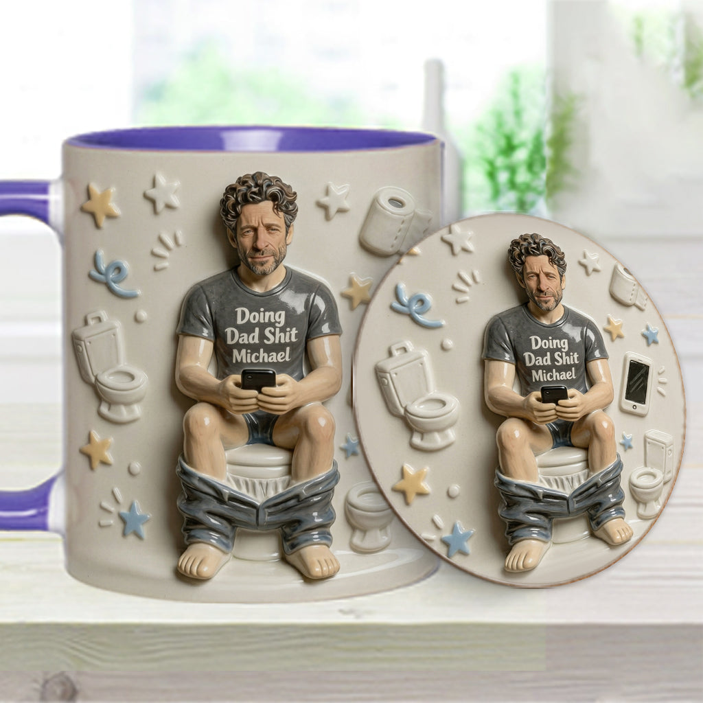 Beste Tageszeit - Personalisierte Vater-Tasse & Untersetzer