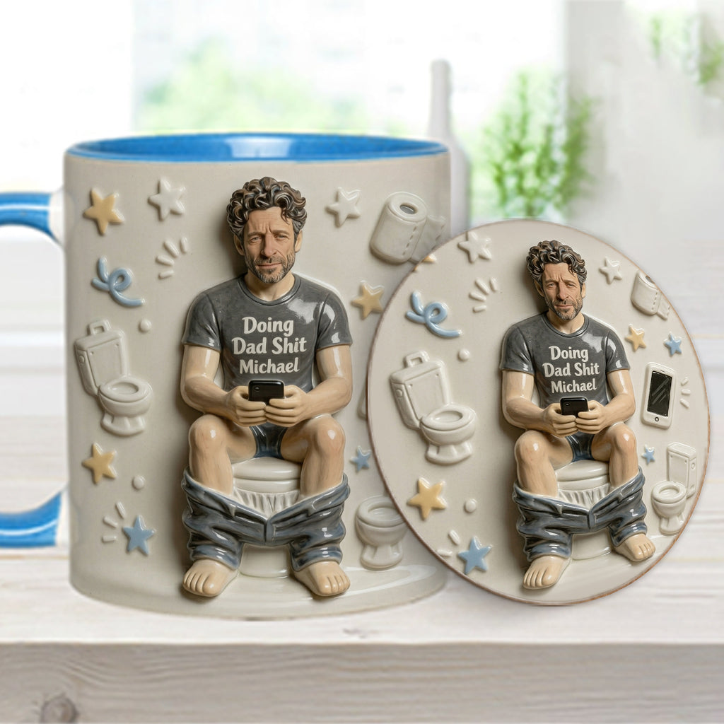 Beste Tageszeit - Personalisierte Vater-Tasse & Untersetzer
