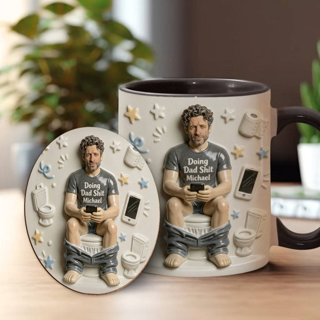Beste Tageszeit - Personalisierte Vater-Tasse & Untersetzer
