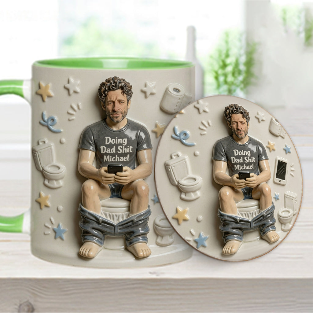 Beste Tageszeit - Personalisierte Vater-Tasse & Untersetzer