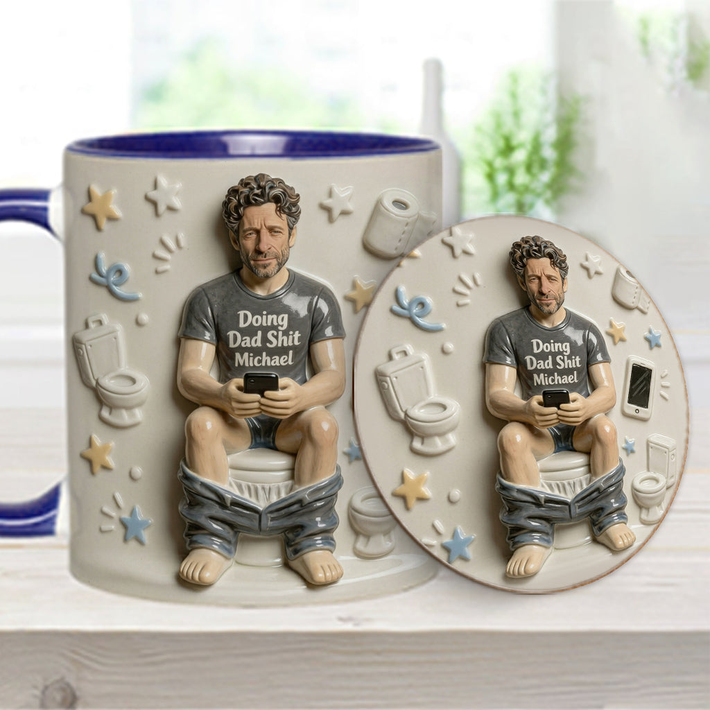 Beste Tageszeit - Personalisierte Vater-Tasse & Untersetzer