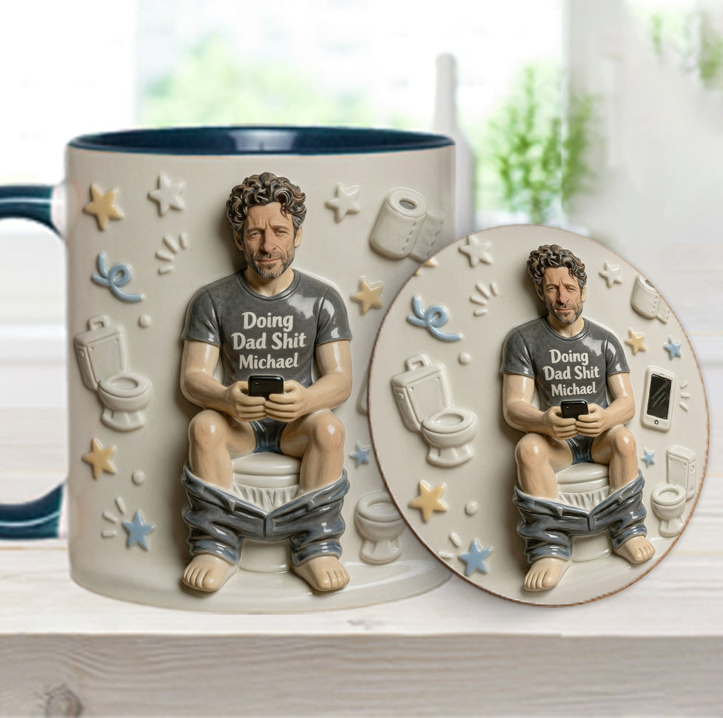 Beste Tageszeit - Personalisierte Vater-Tasse & Untersetzer