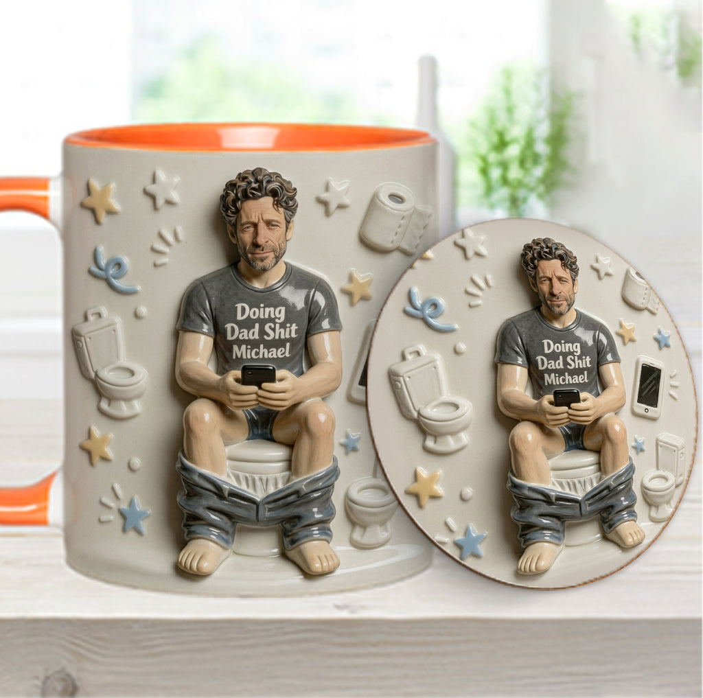 Beste Tageszeit - Personalisierte Vater-Tasse & Untersetzer