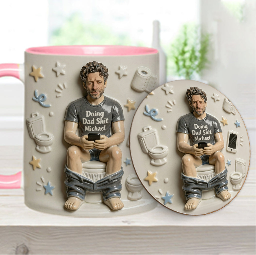 Beste Tageszeit - Personalisierte Vater-Tasse & Untersetzer
